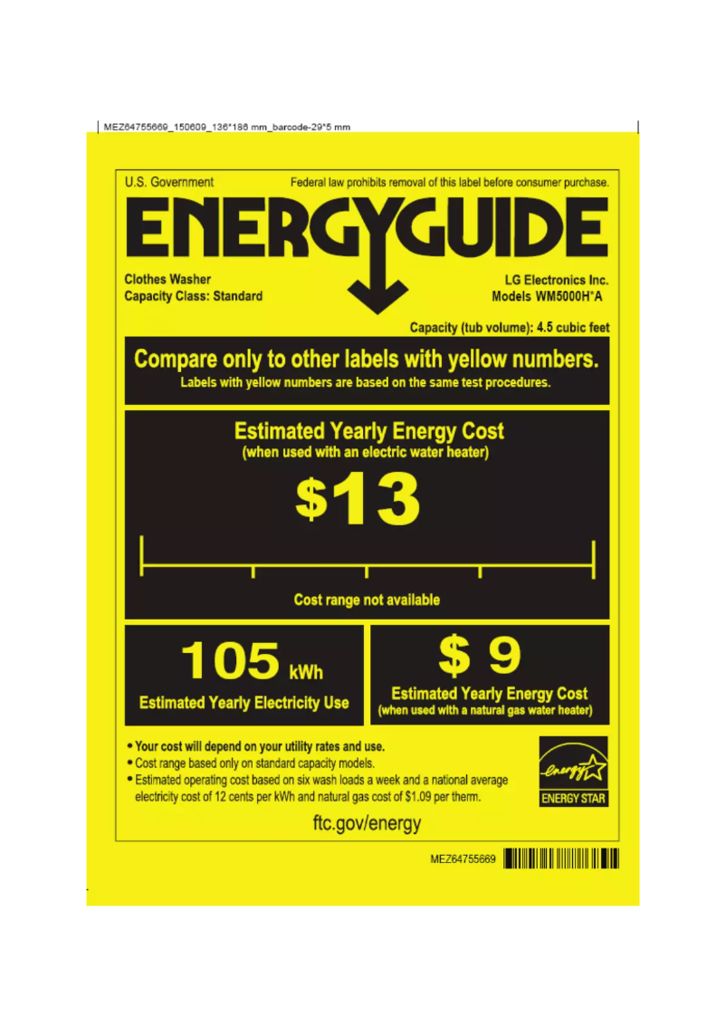 Página nº 1 - Etiqueta energética LG WM5000HA