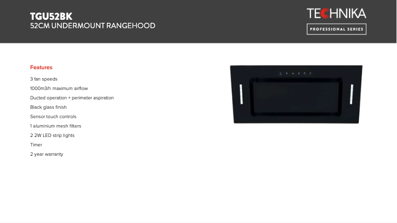 Imagen de la primera página del manual del dispositivo TGU52BK