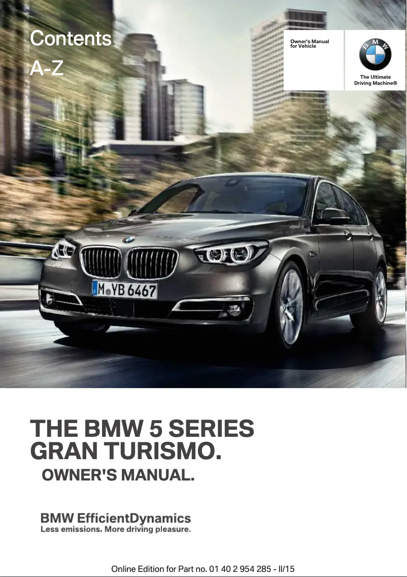 Página 1 del manual Manual de usuario BMW 535i Gran Turismo (2016)