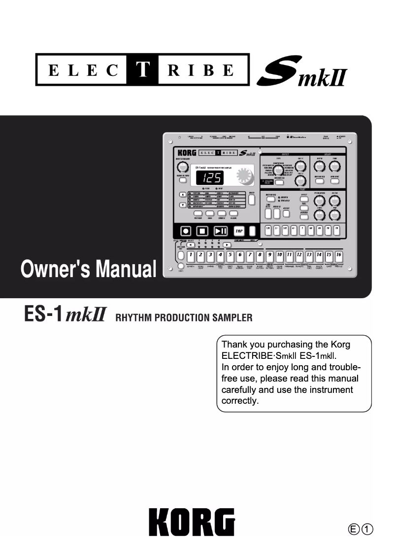 Imagen de la primera página del manual del dispositivo Electribe-S mkII