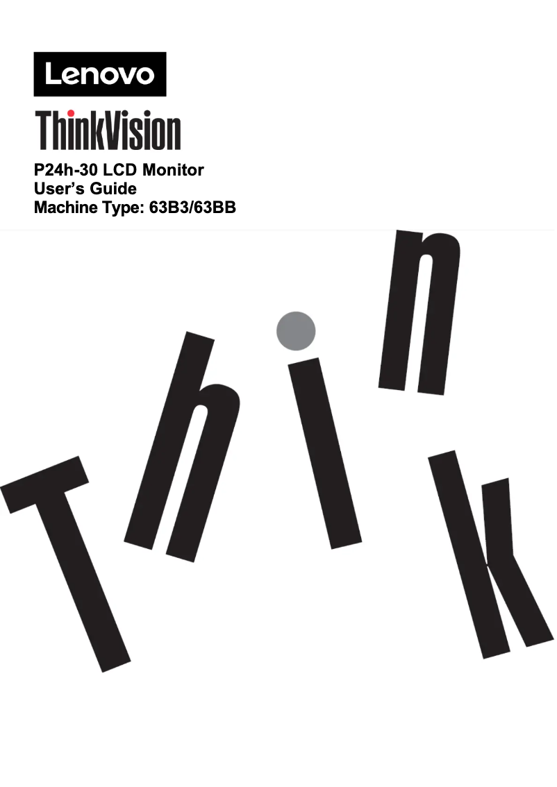 Imagen de la primera página del manual del dispositivo ThinkVision P24h-30