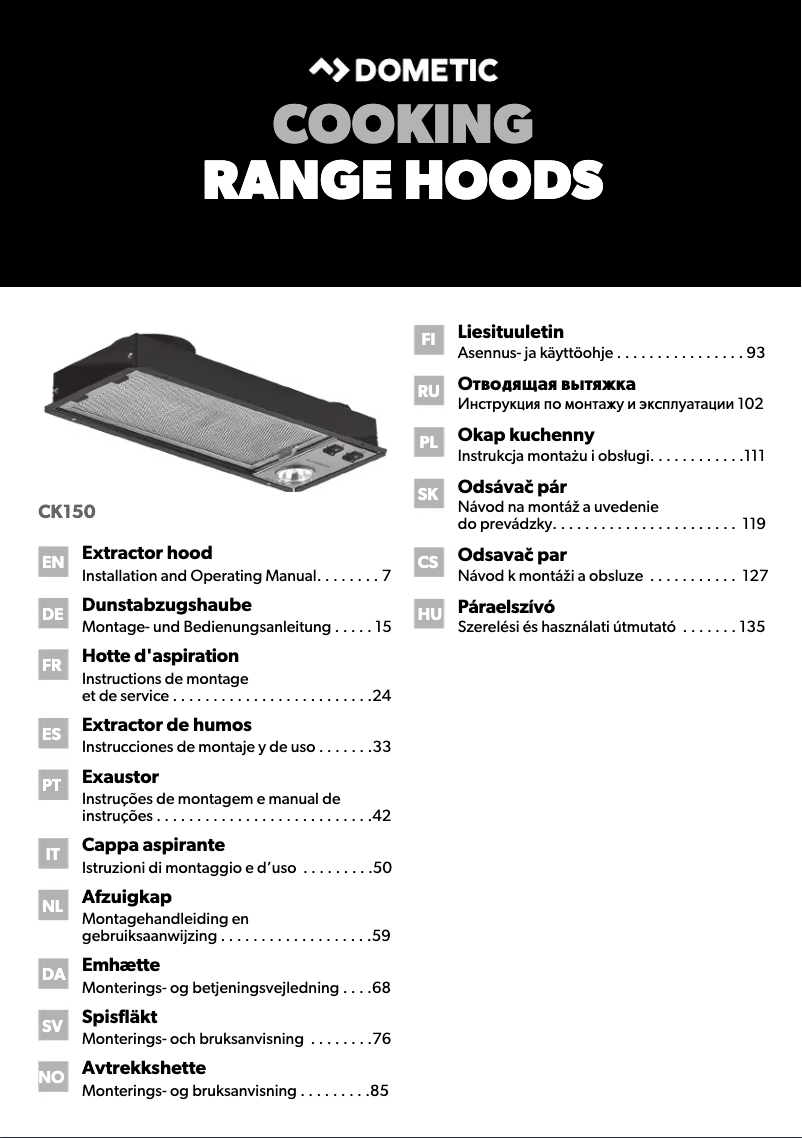 Imagen de la primera página del manual del dispositivo CK150