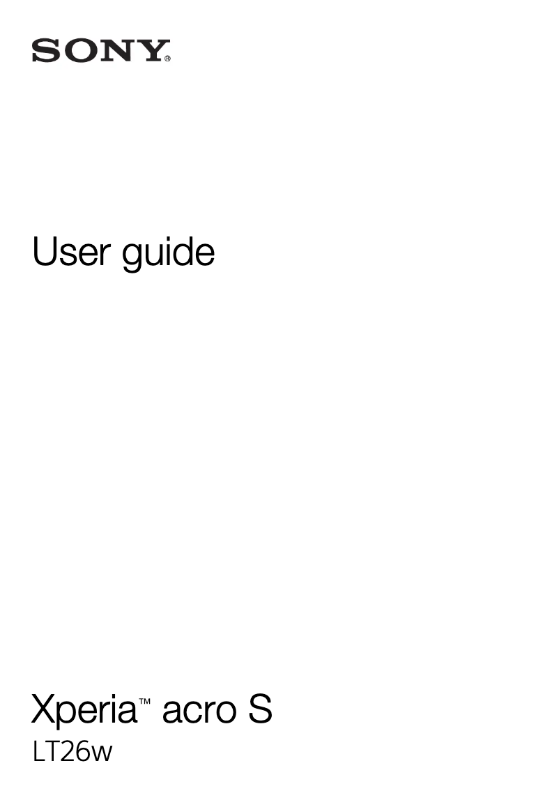 Imagen de la primera página del manual del dispositivo Xperia Acro S
