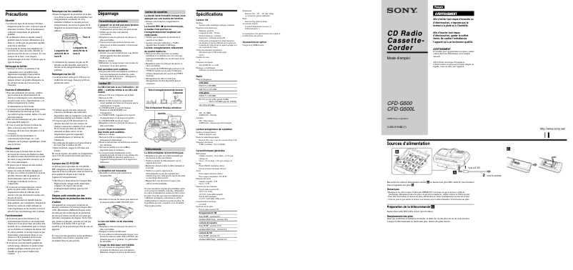 Imagen de la primera página del manual del dispositivo CFD-G500L