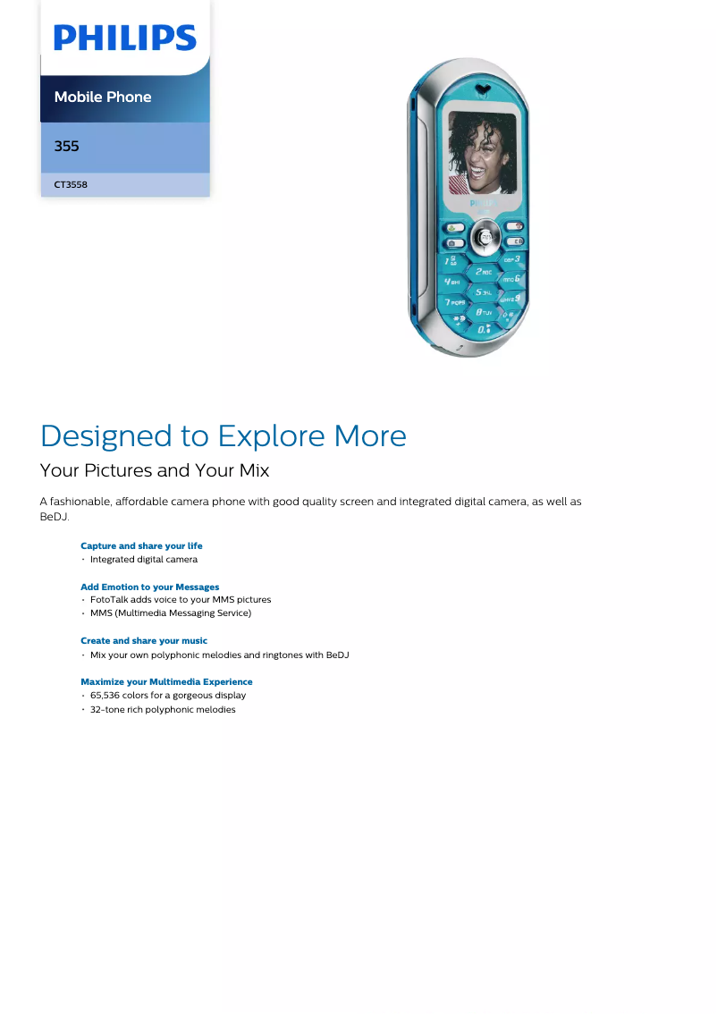 Página 1 del manual Folleto Philips CT3558