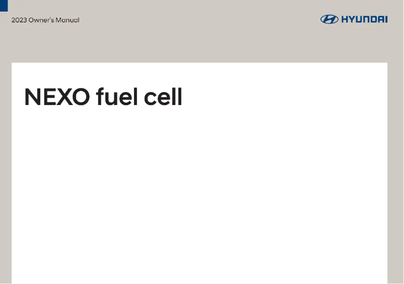 Imagen de la primera página del manual del dispositivo Nexo Fuel Cell (2023)