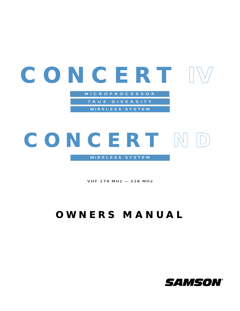 Página nº 1 - Manual de usuario Samson Concert IV