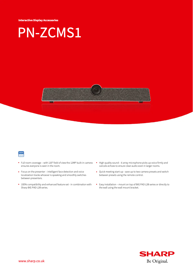 Imagen de la primera página del manual del dispositivo PN-ZCMS1