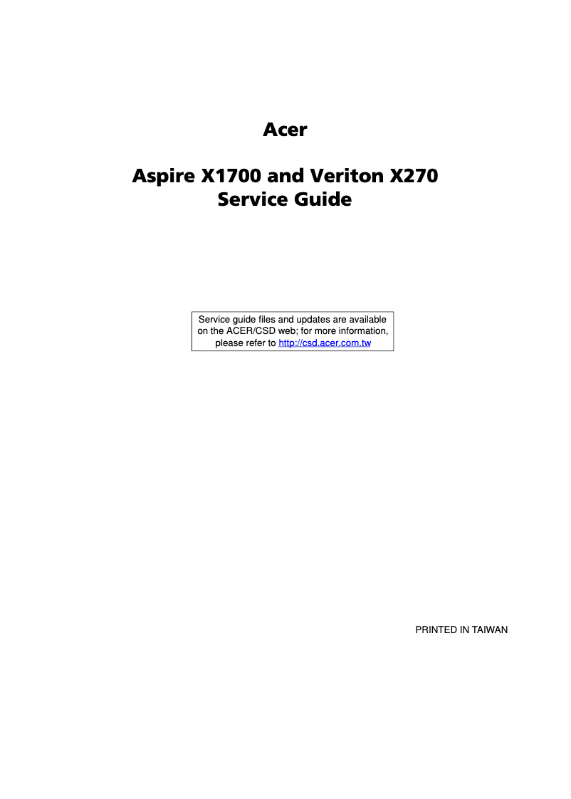 Imagen de la primera página del manual del dispositivo Veriton X270