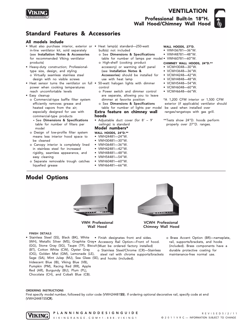 Imagen de la primera página del manual del dispositivo VCWH53048WH
