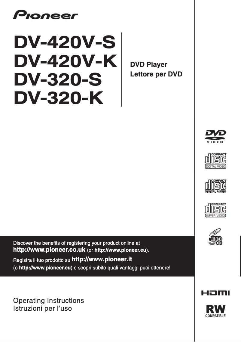 Imagen de la primera página del manual del dispositivo DV-320-K