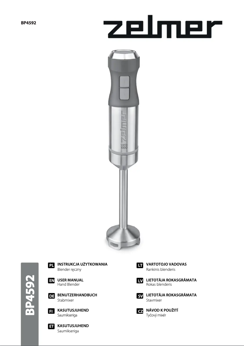 Página 1 del manual Manual de usuario Zelmer BP4592