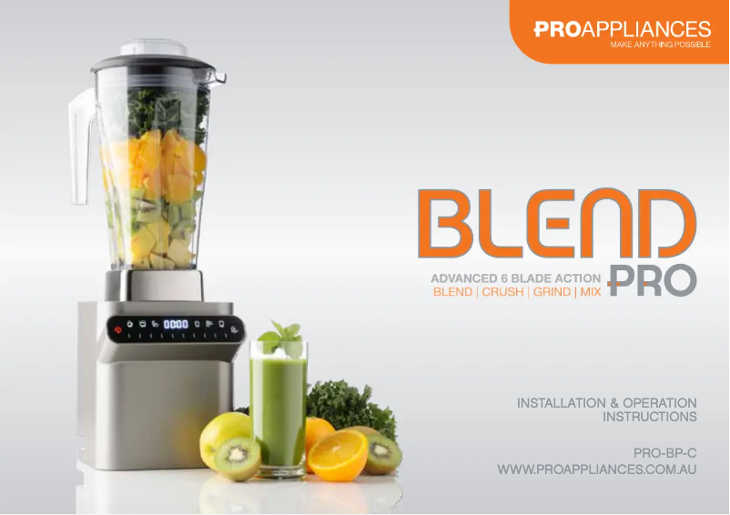 Página 1 del manual Manual de usuario Proappliances Blend Pro