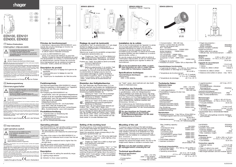 Imagen de la primera página del manual del dispositivo EEN002