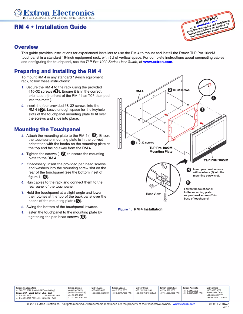 Página 1 del manual Manual de usuario Extron RM 4