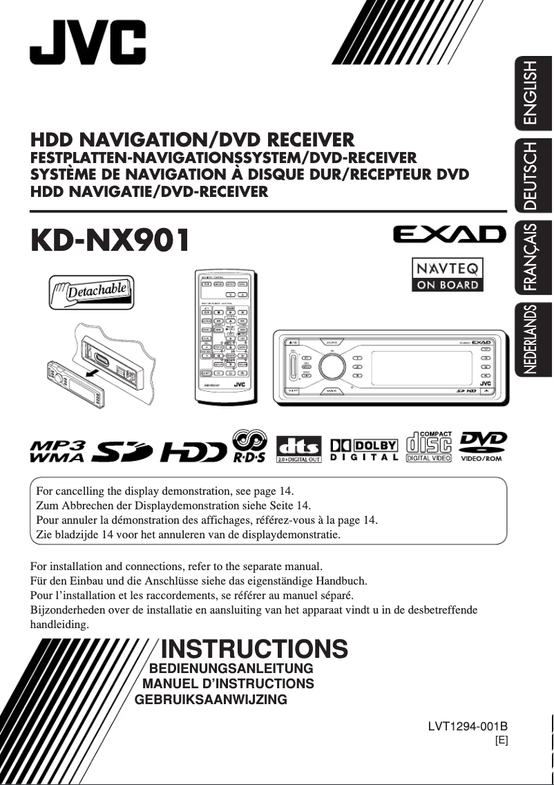 Imagen de la primera página del manual del dispositivo KD-NX901