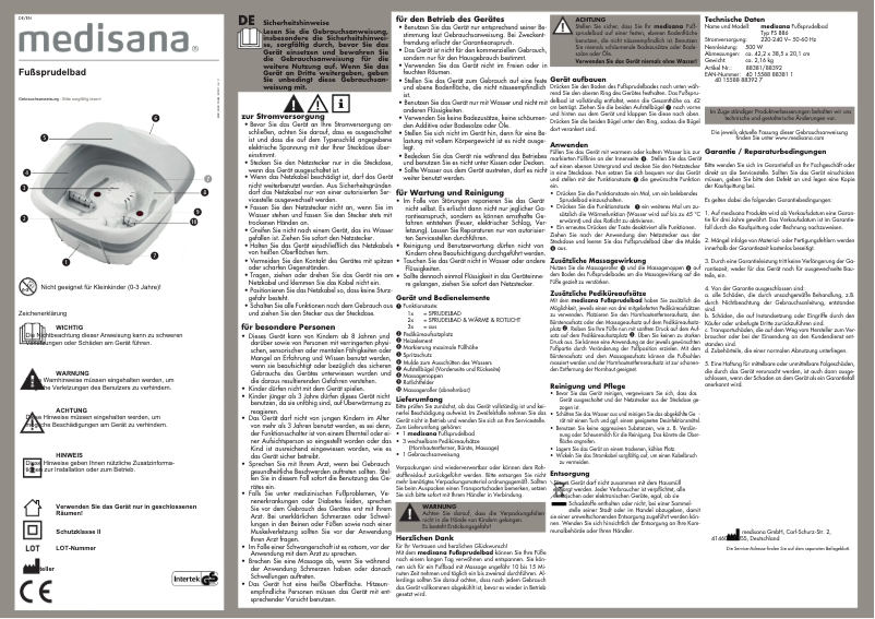 Página 1 del manual Manual de usuario Medisana FS 886