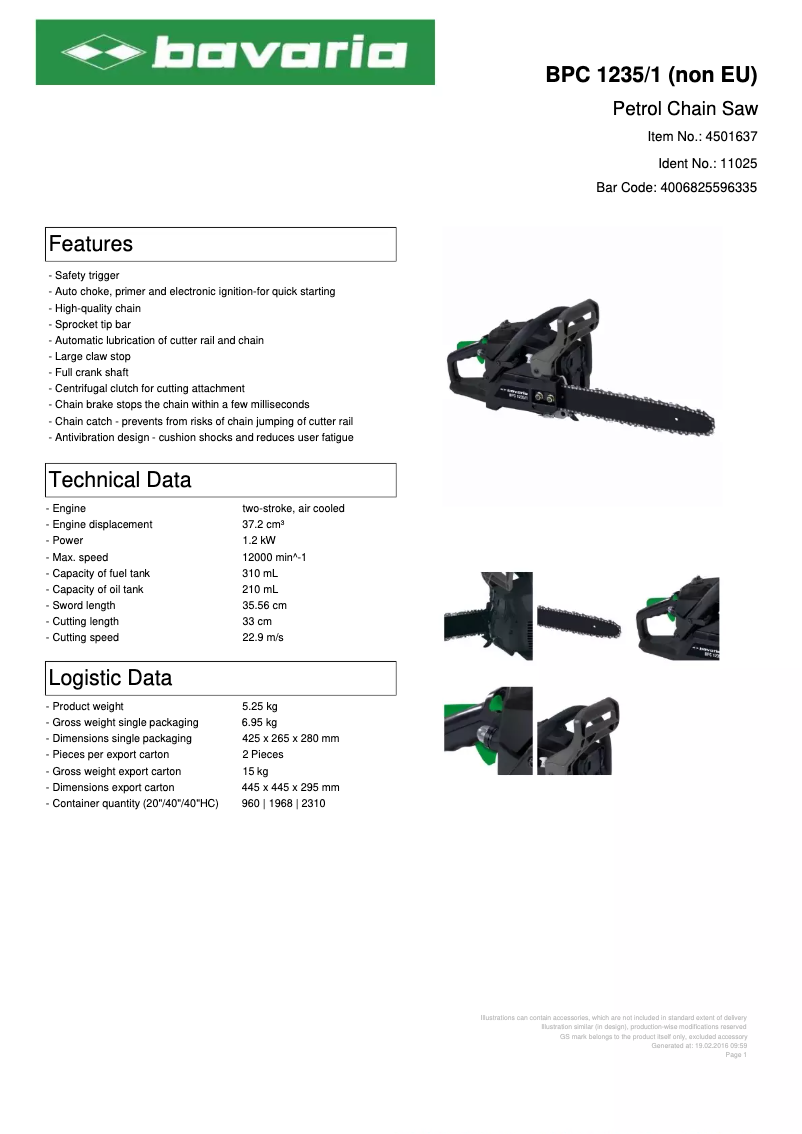 Imagen de la primera página del manual del dispositivo BPC 1235/1
