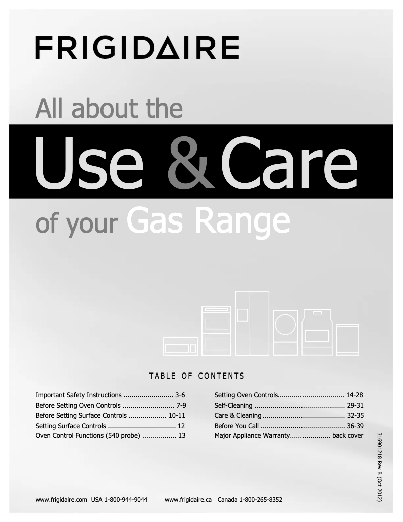 Página 1 del manual Manual de usuario Frigidaire FGGF3054MF