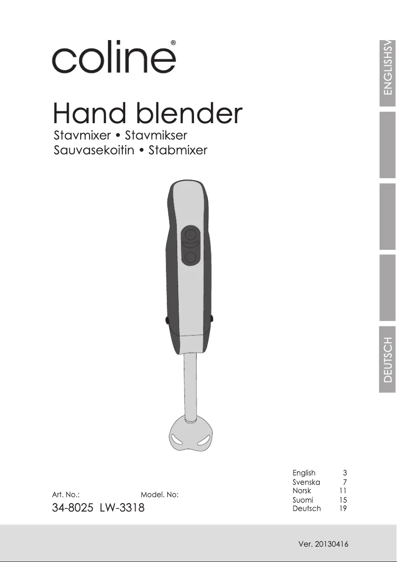 Página 1 del manual Manual de usuario Coline LW-3318