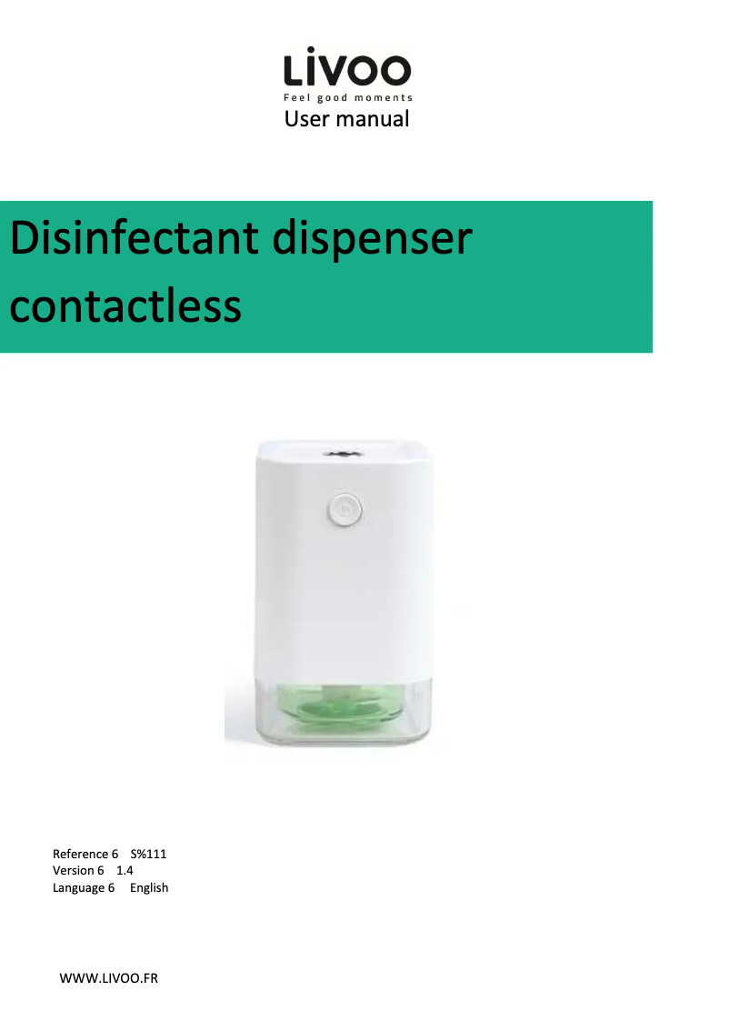 Imagen de la primera página del manual del dispositivo SA111