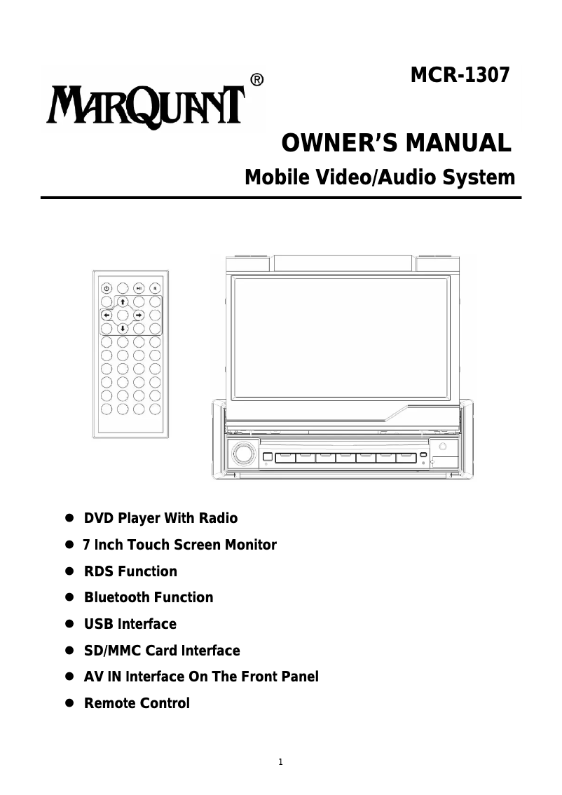 Página nº 1 - Manual de usuario Marquant MCR-1307