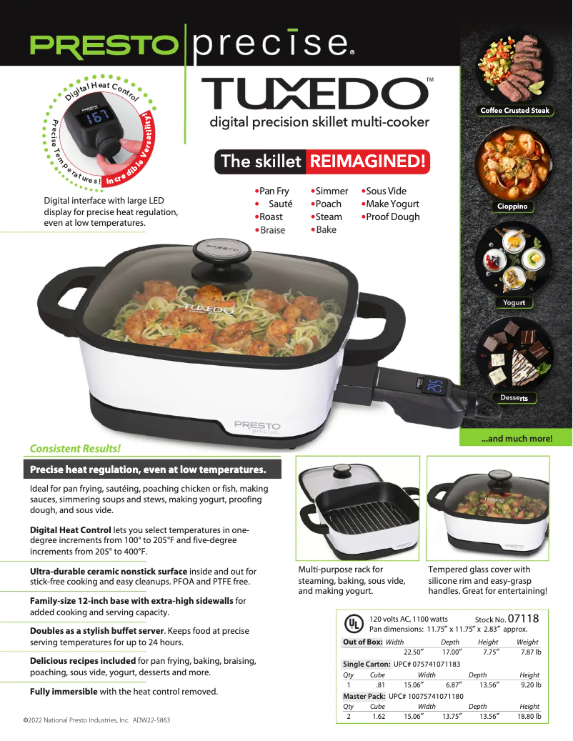 Imagen de la primera página del manual del dispositivo Precise Tuxedo 07118