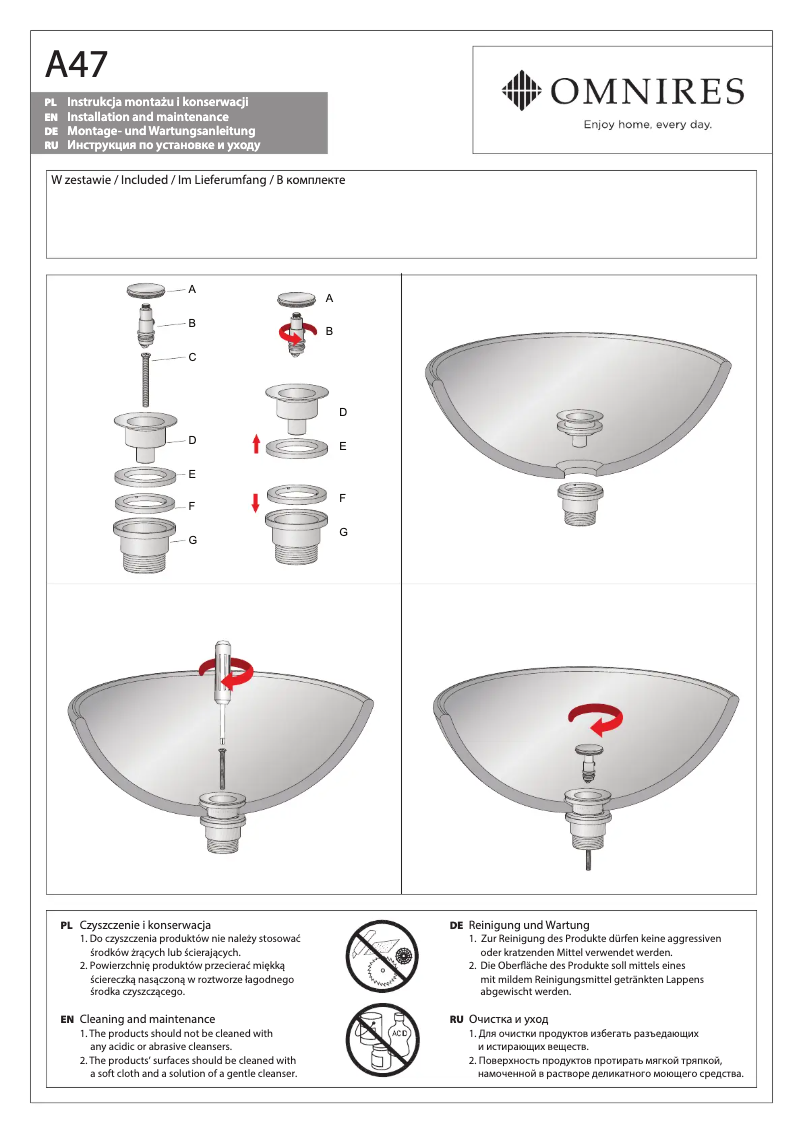 Página 1 del manual Manual de usuario Omnires A47