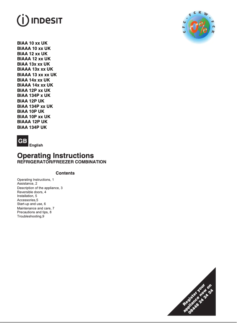 Página 1 del manual Manual de usuario Indesit BIAA 12P UK