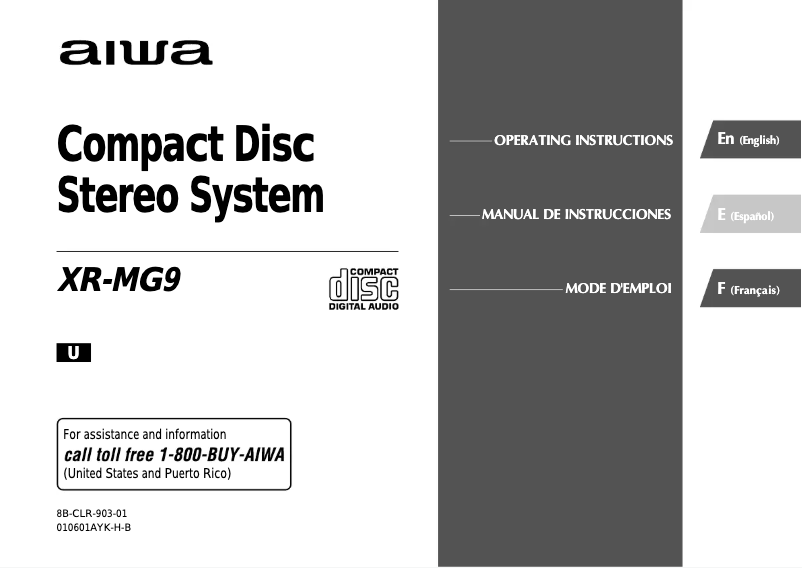 Página nº 1 - Manual de usuario Aiwa XRMG9