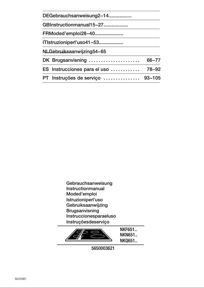 Imagen de la primera página del manual del dispositivo NKF651a