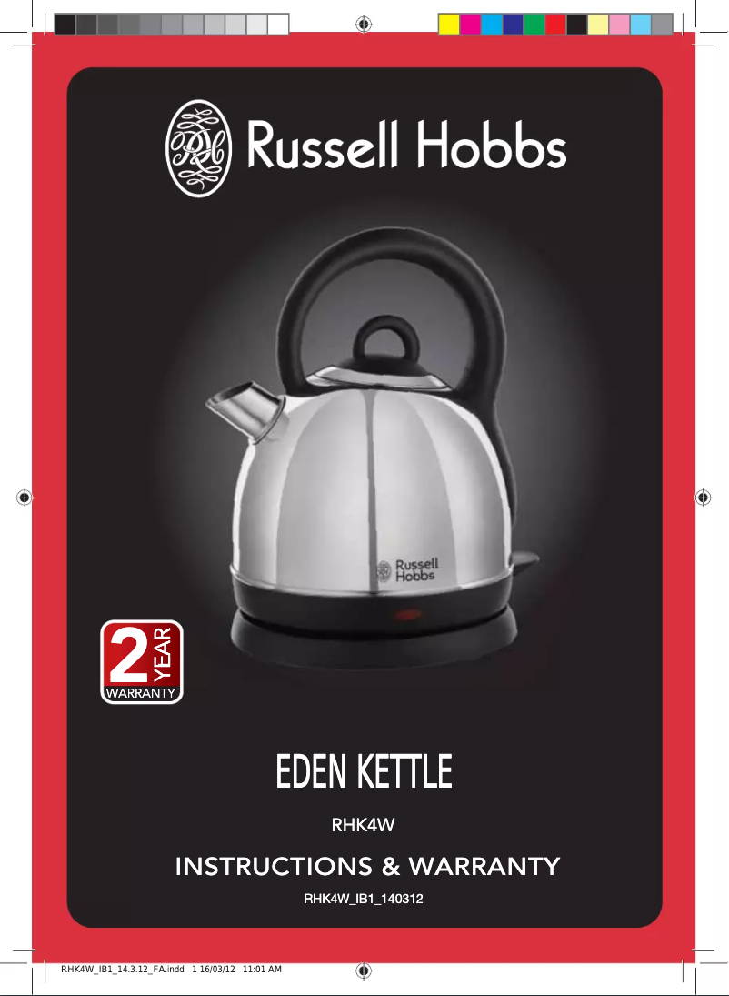 Página 1 del manual Manual de usuario Russell Hobbs Eden RHK4W