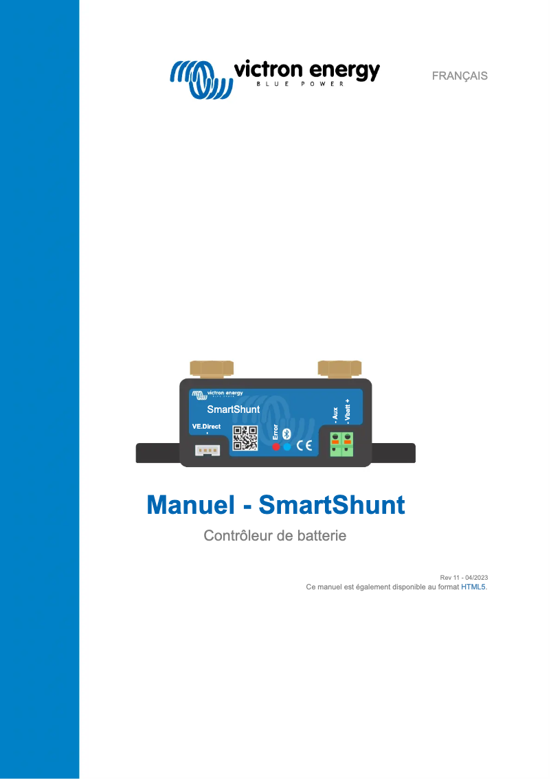 Imagen de la primera página del manual del dispositivo SmartShunt