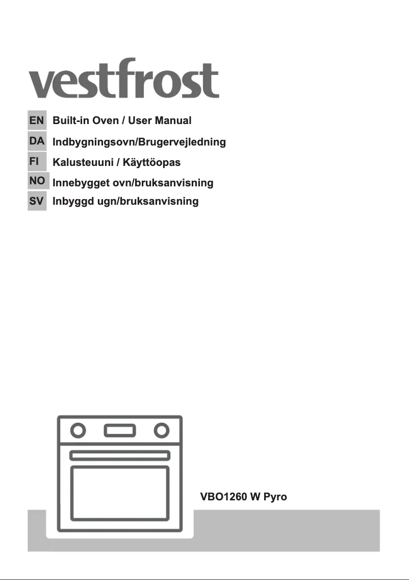 Página 1 del manual Manual de usuario Vestfrost VBO 1260 W PYRO