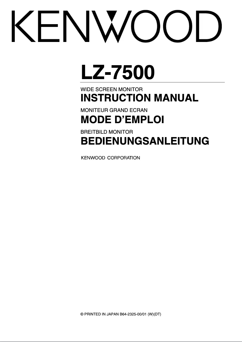 Página 1 del manual Manual de usuario Kenwood LZ-7500