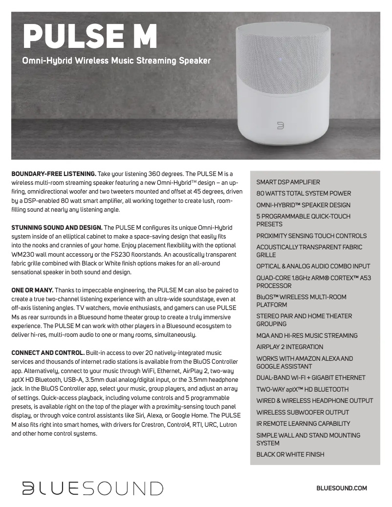 Imagen de la primera página del manual del dispositivo Pulse M