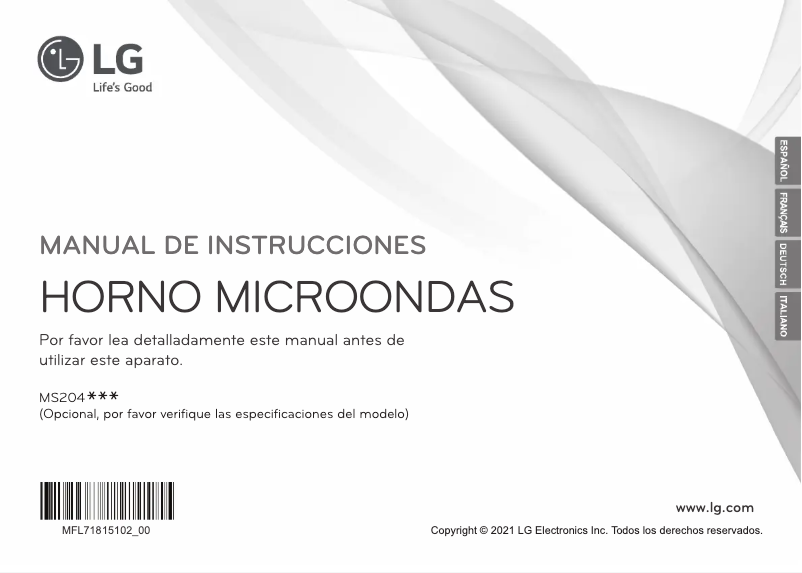 Página 1 del manual Manual de usuario LG MS2042D
