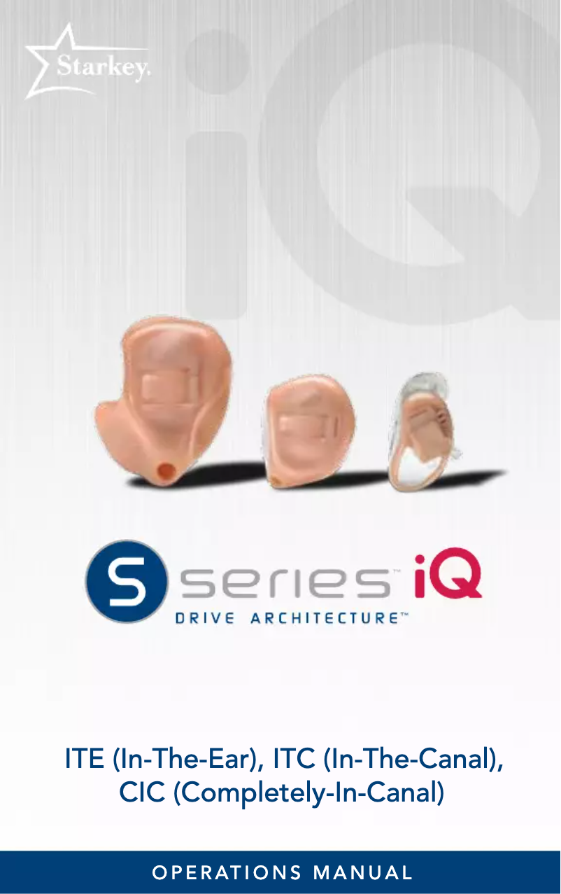 Página 1 del manual Manual de usuario Starkey S Series iQ CIC