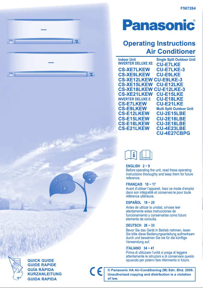 Imagen de la primera página del manual del dispositivo CS-XE9LKEW