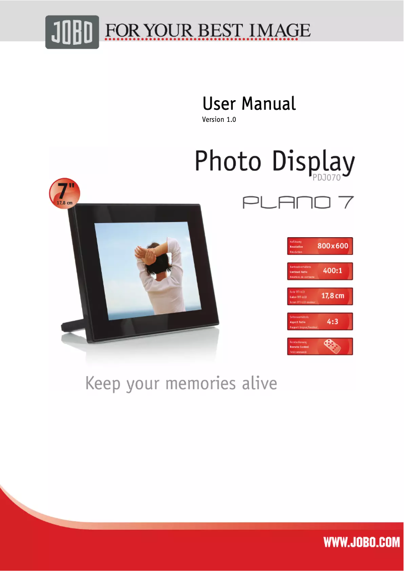 Página nº 1 - Manual de usuario Jobo Plano 7 Pro