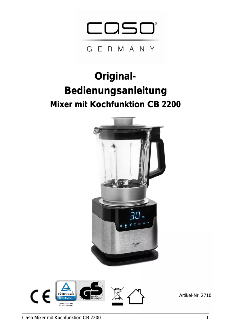 Imagen de la primera página del manual del dispositivo CB2200