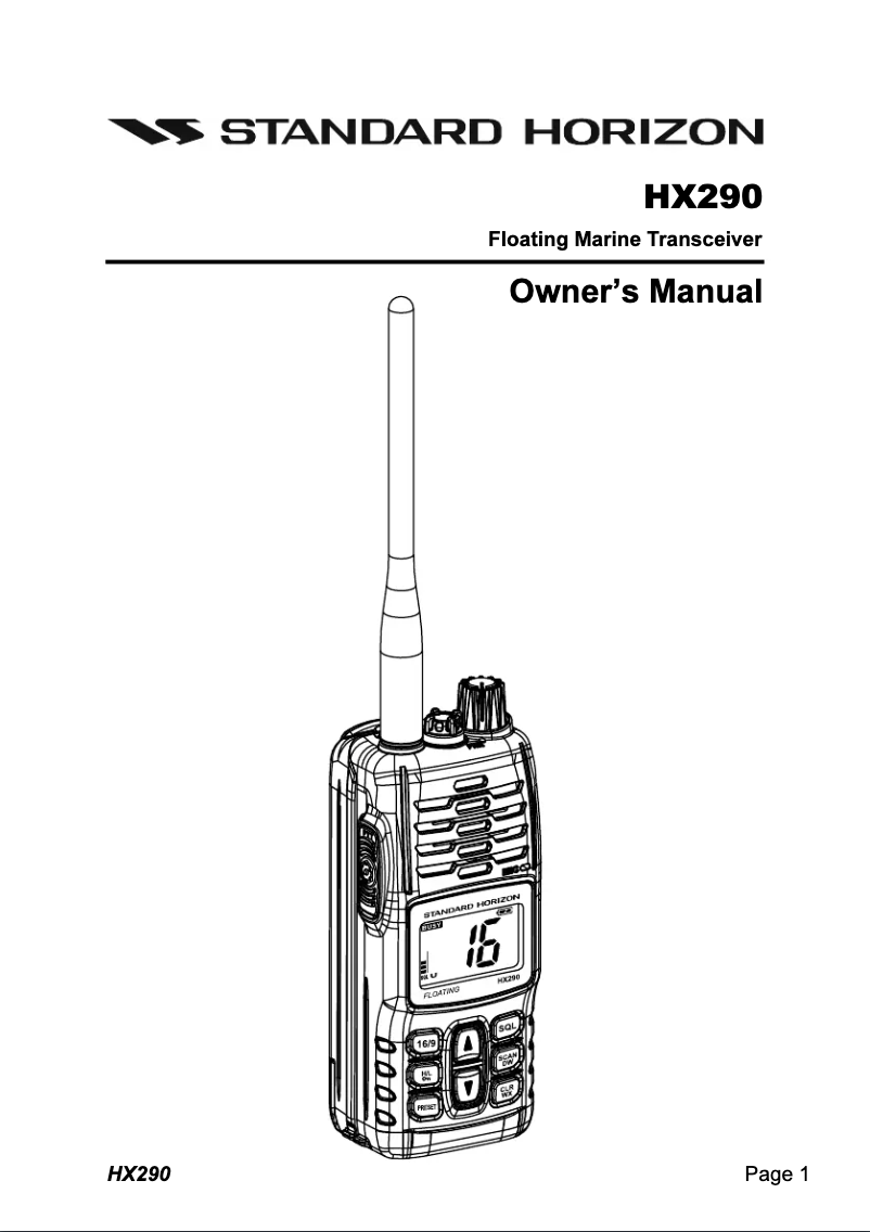 Imagen de la primera página del manual del dispositivo HX290E