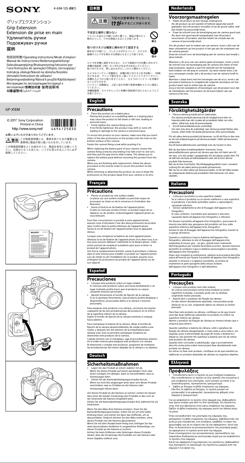Página nº 1 - Manual de usuario Sony GP-X1EM