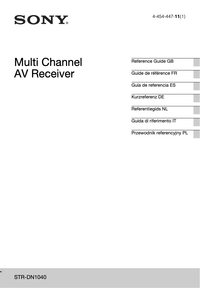 Imagen de la primera página del manual del dispositivo STR-DN1040