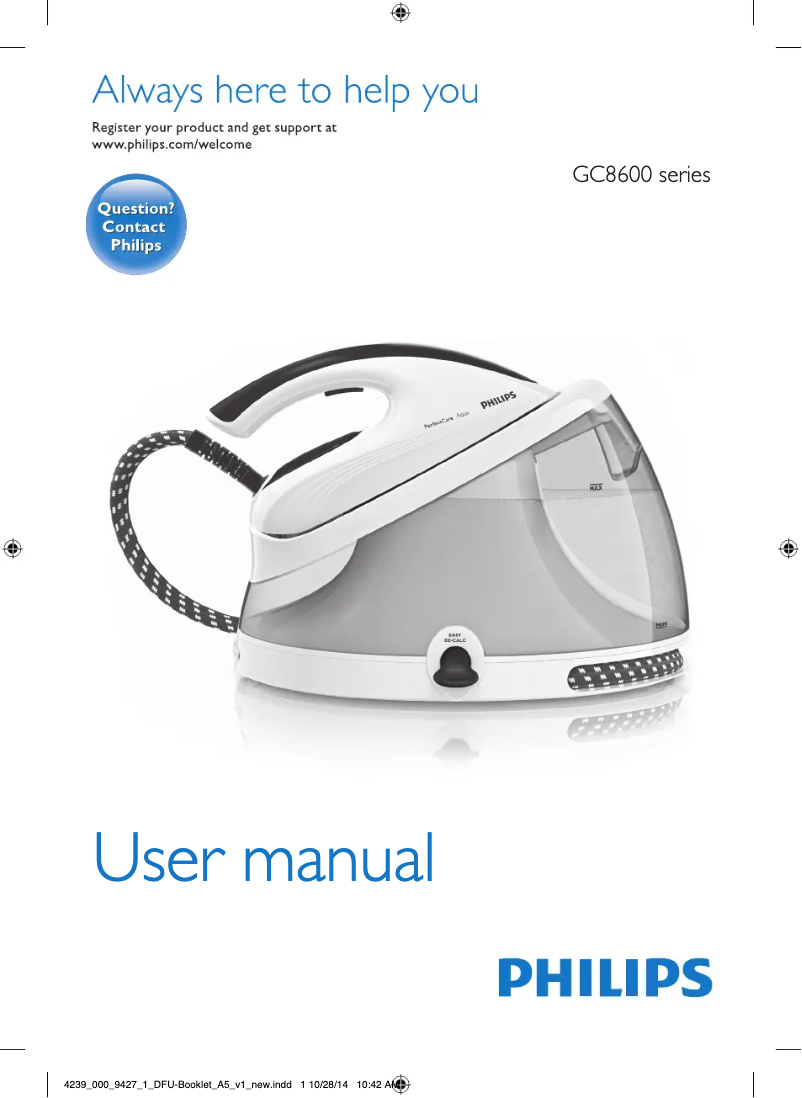 Página 1 del manual Manual de usuario Philips PerfectCare Aqua GC8640