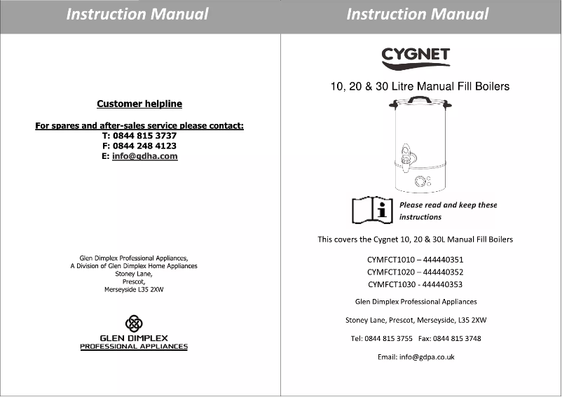Imagen de la primera página del manual del dispositivo CYMFCT1020