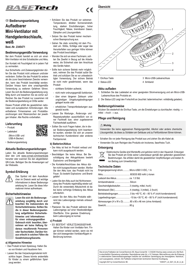 Imagen de la primera página del manual del dispositivo BT-2345471