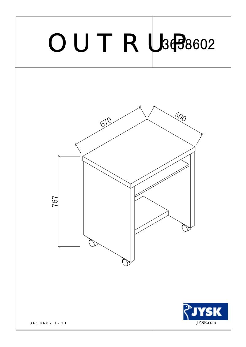 Página 1 del manual Manual de usuario JYSK Outrup (67x76x50)