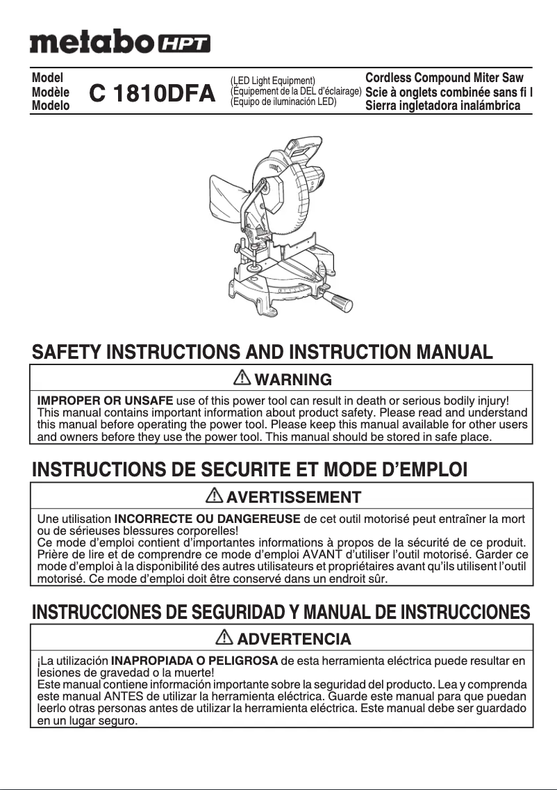Imagen de la primera página del manual del dispositivo C1810DFA