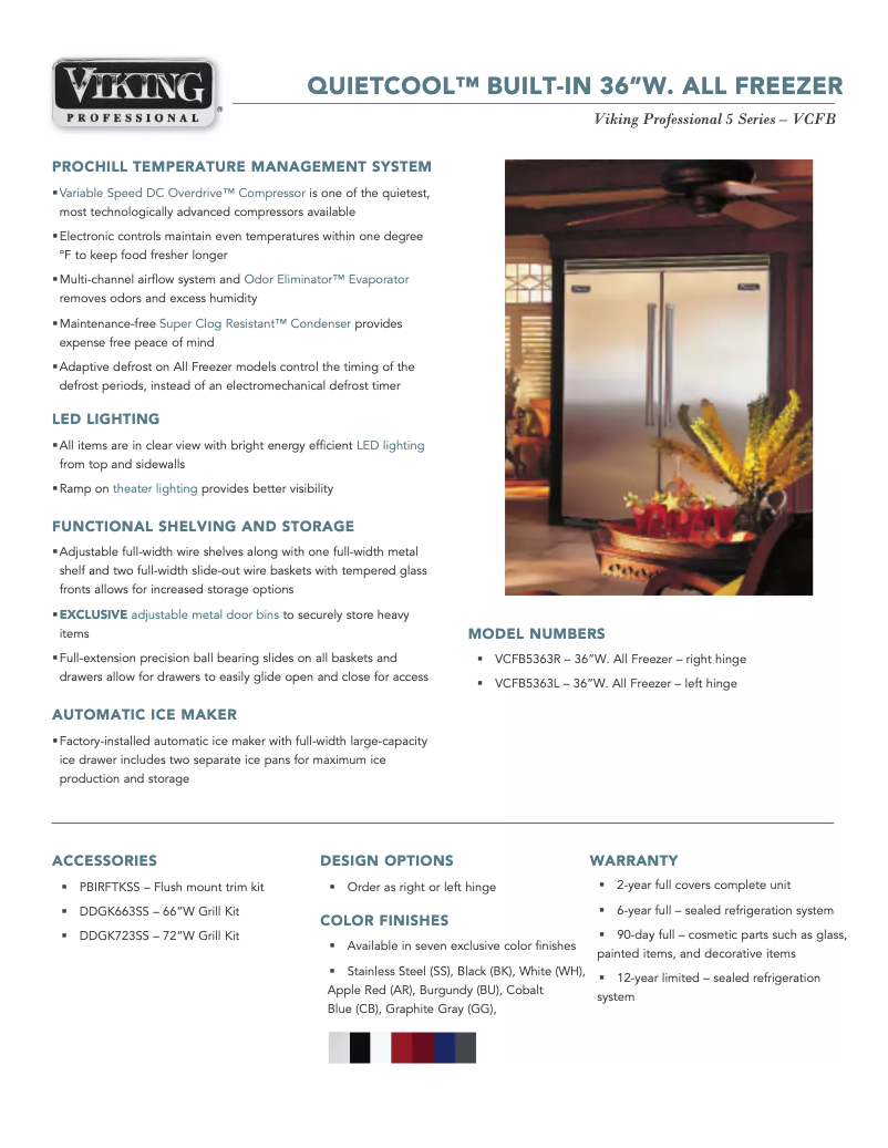 Imagen de la primera página del manual del dispositivo VCFB5363LSS